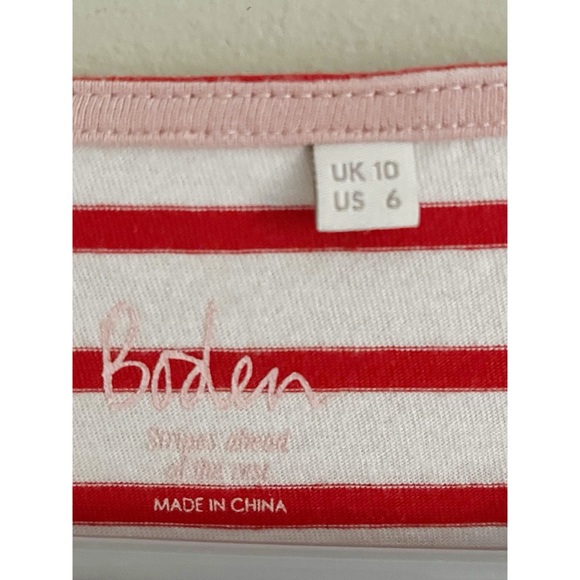Boden red striped Rudolph reindeer long sleeve top sz 6 - Picture 5 of 9